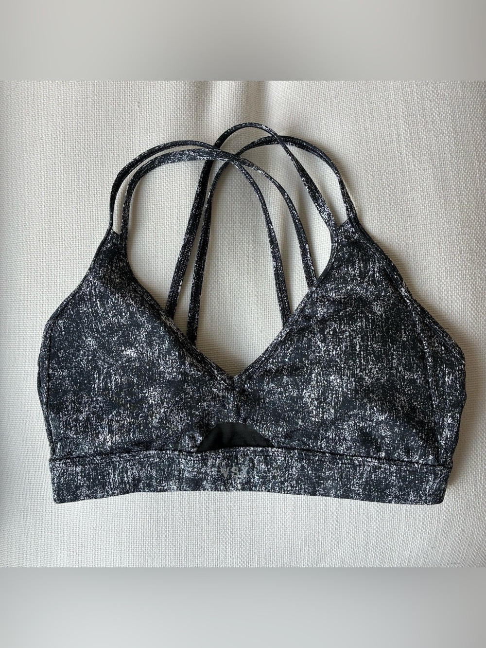Victoria’s Secret XS Criss-Cross Back Sports Bra - Black White Speckle